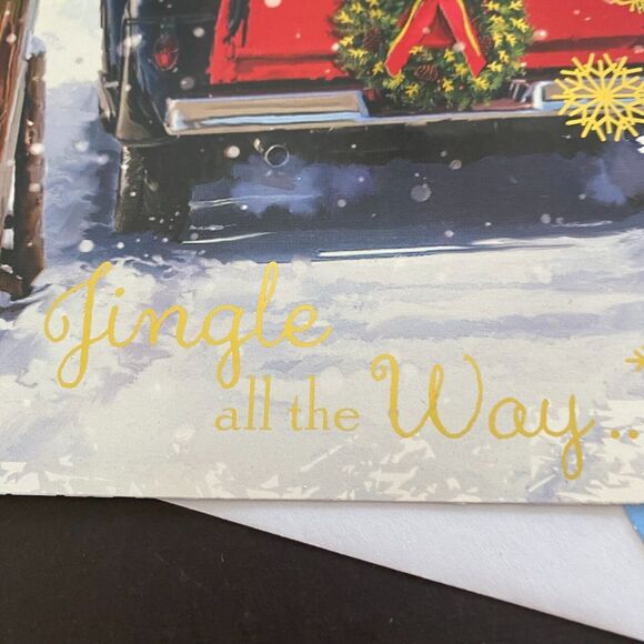 St Labre Indian School Red Truck with Puppy Merry Christmas Gift Greeting Card - Picture 2 of 8